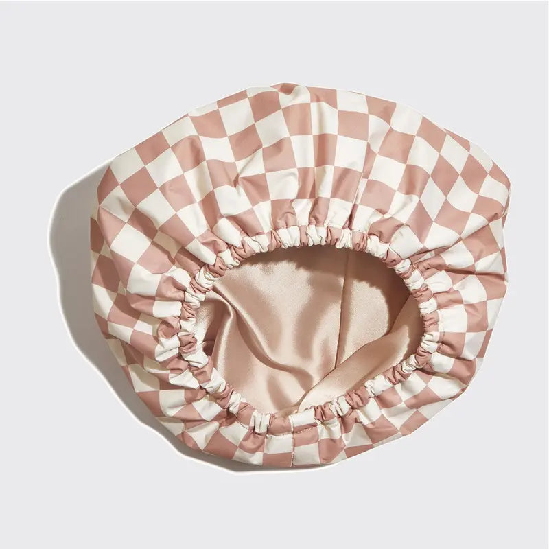 The Pink Checkered Shower Cap