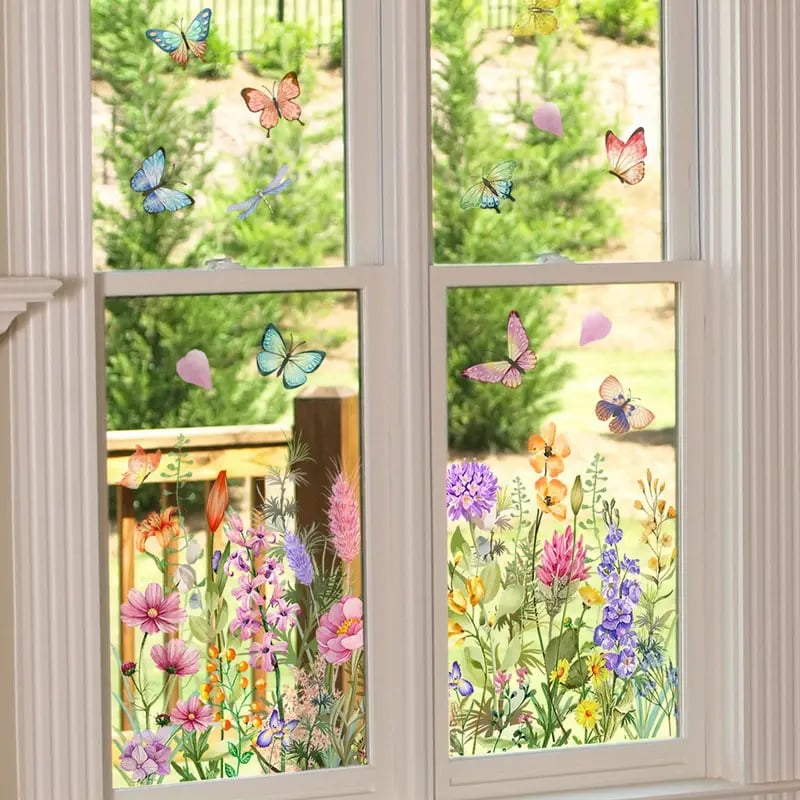 Colorful Floral Window Sticker 