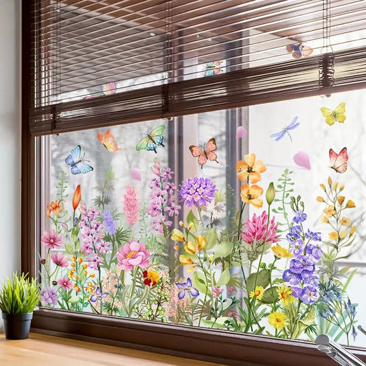 Colorful Floral Window Sticker 