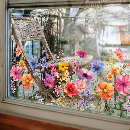 Colorful Floral Window Sticker 