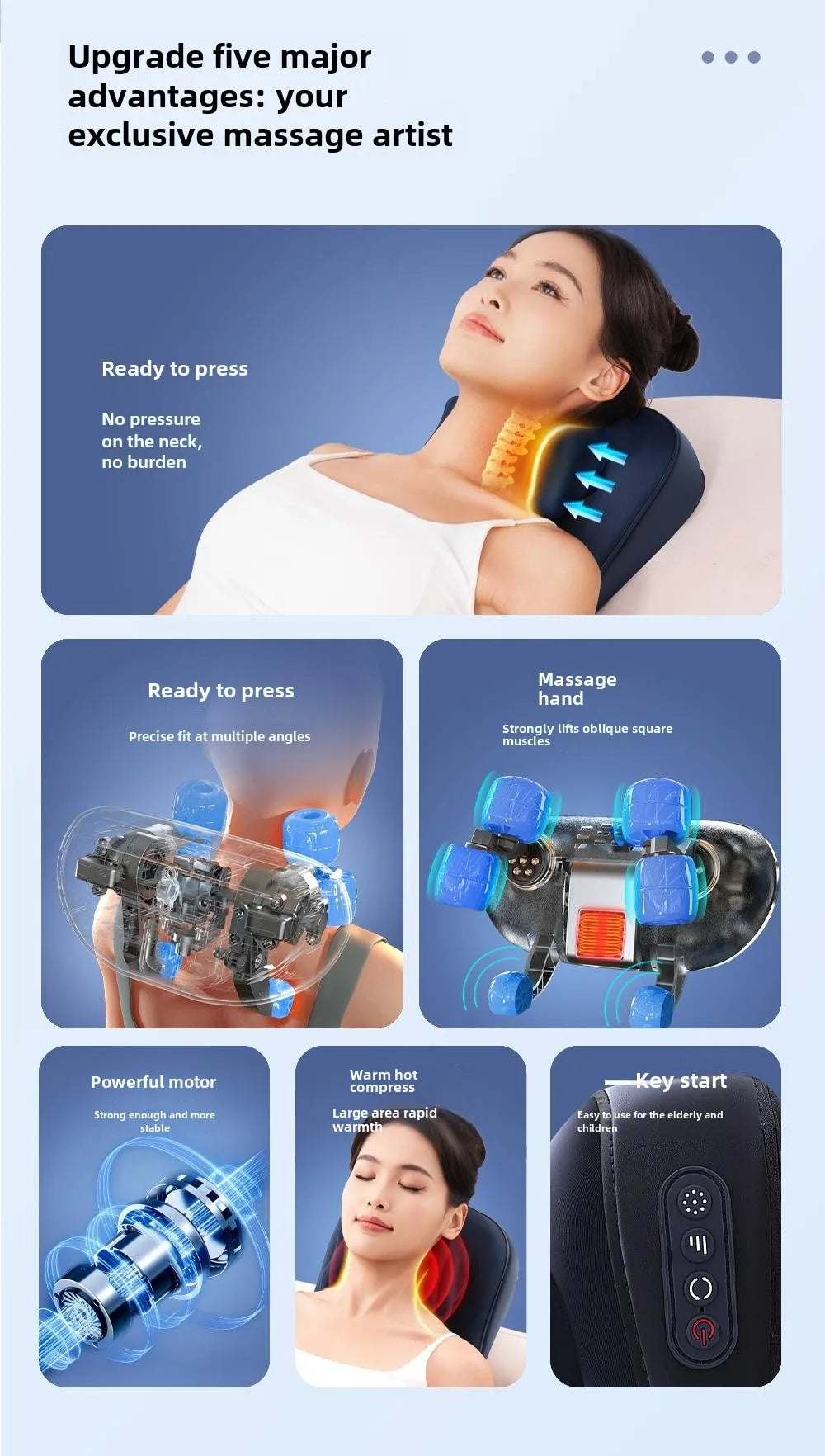 Rechargeable Heating Massage Pillow