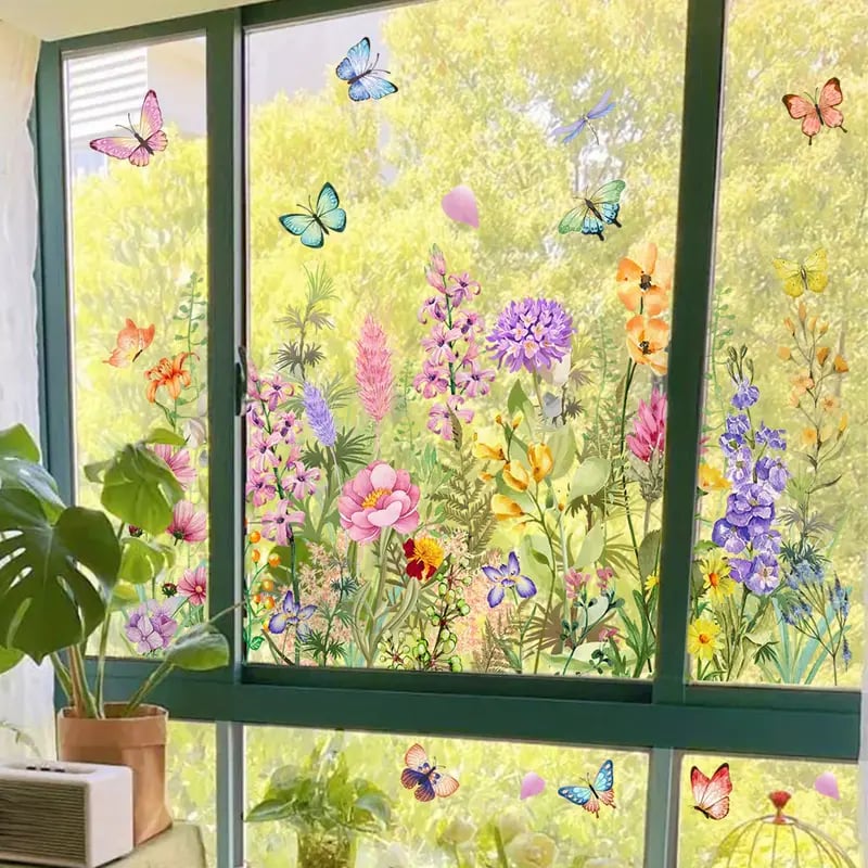 Colorful Floral Window Sticker 